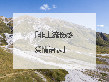 非主流伤感爱情语录