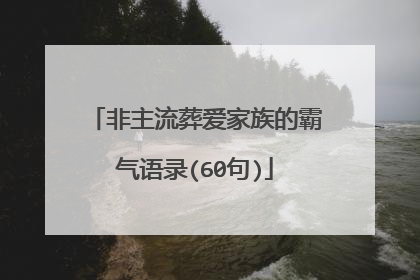 非主流葬爱家族的霸气语录(60句)