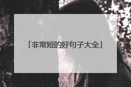 非常短的好句子大全