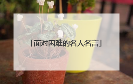 面对困难的名人名言