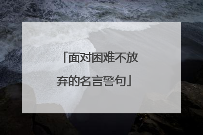 面对困难不放弃的名言警句