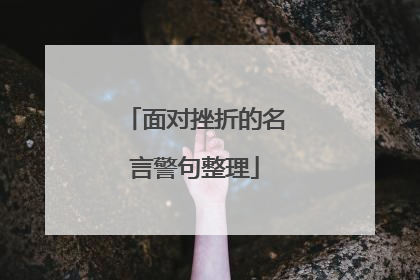 面对挫折的名言警句整理