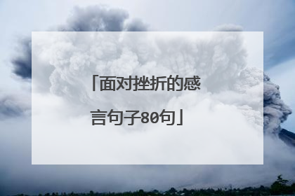 面对挫折的感言句子80句