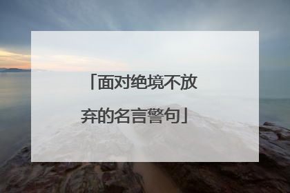 面对绝境不放弃的名言警句