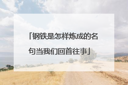 钢铁是怎样炼成的名句当我们回首往事