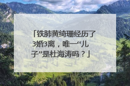铁肺黄绮珊经历了3婚3离,唯一“儿子”是杜海涛吗?