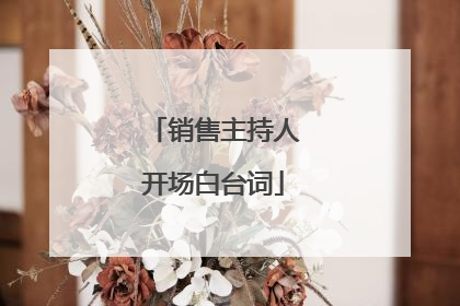销售主持人开场白台词