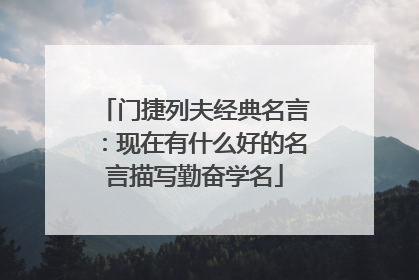 门捷列夫经典名言:现在有什么好的名言描写勤奋学名