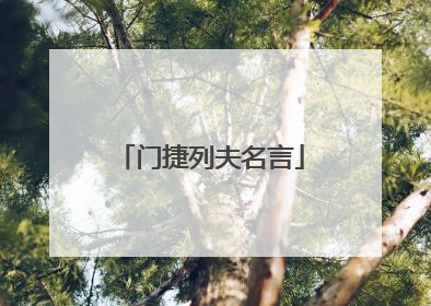 门捷列夫名言