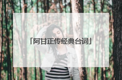 阿甘正传经典台词