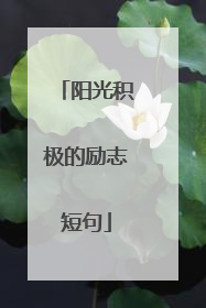 阳光积极的励志短句