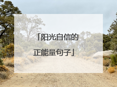 阳光自信的正能量句子