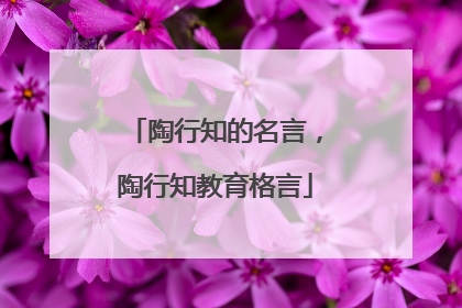 陶行知的名言,陶行知教育格言