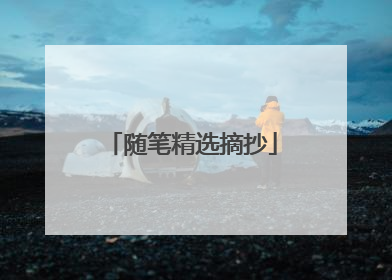 随笔精选摘抄