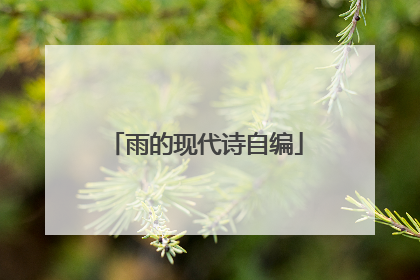雨的现代诗自编