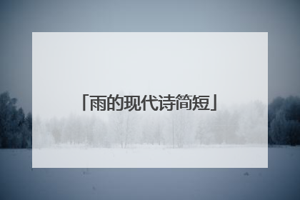 雨的现代诗简短