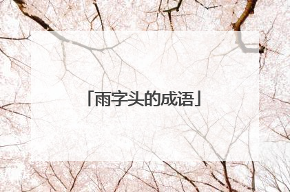 雨字头的成语