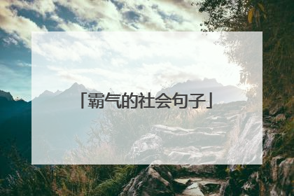 霸气的社会句子