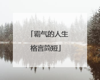霸气的人生格言简短