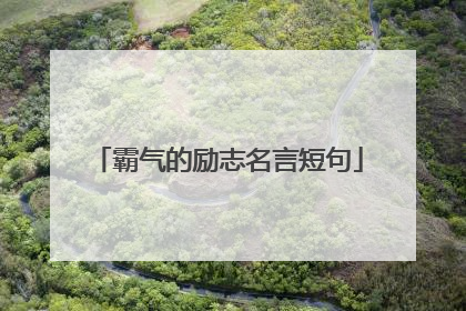 霸气的励志名言短句