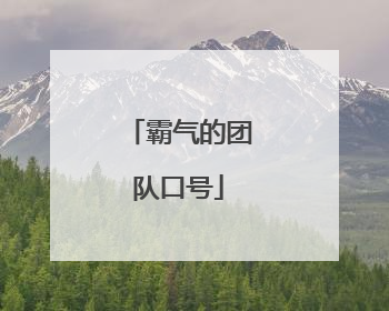 霸气的团队口号