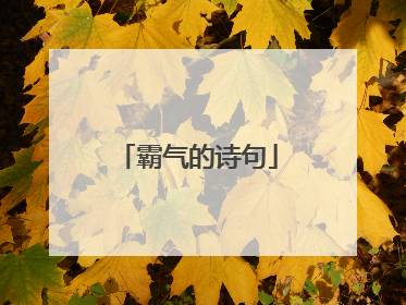 霸气的诗句
