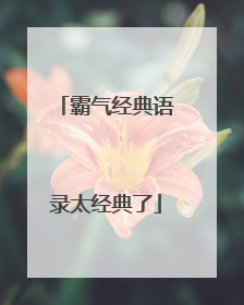 霸气经典语录太经典了
