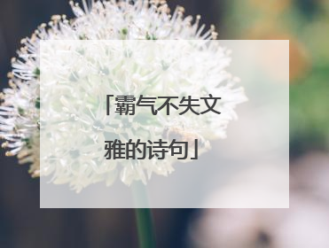 霸气不失文雅的诗句