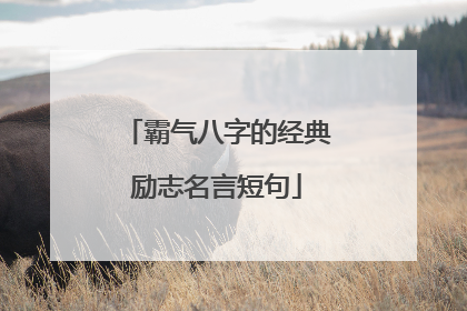霸气八字的经典励志名言短句