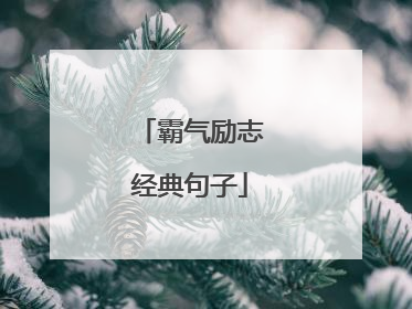 霸气励志经典句子