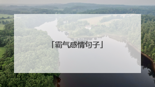 霸气感情句子
