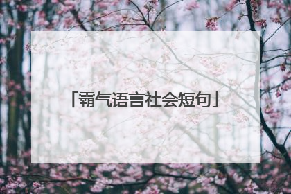 霸气语言社会短句
