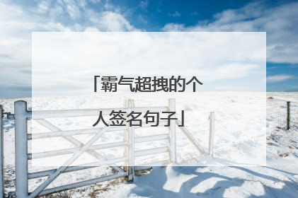 霸气超拽的个人签名句子