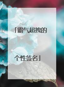 霸气超拽的个性签名
