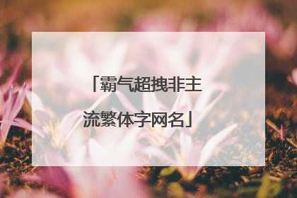 霸气超拽非主流繁体字网名