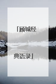 顾城经典语录