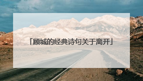 顾城的经典诗句关于离开