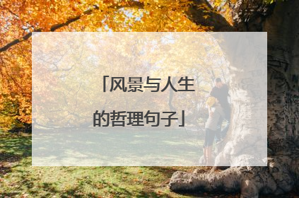 风景与人生的哲理句子