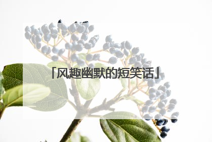风趣幽默的短笑话