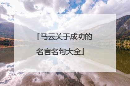 马云关于成功的名言名句大全
