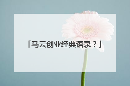 马云创业经典语录?