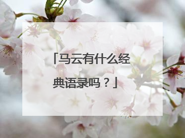 马云有什么经典语录吗?