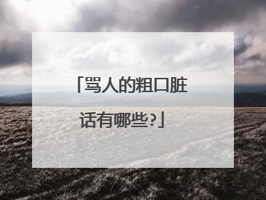 骂人的粗口脏话有哪些?