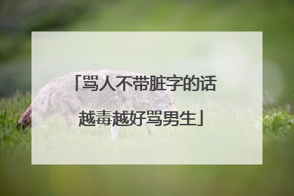 骂人不带脏字的话 越毒越好骂男生