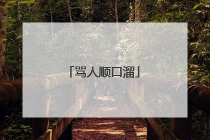 骂人顺口溜