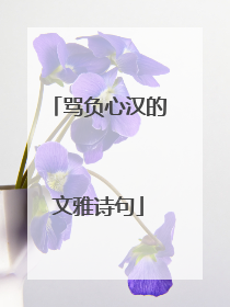 骂负心汉的文雅诗句