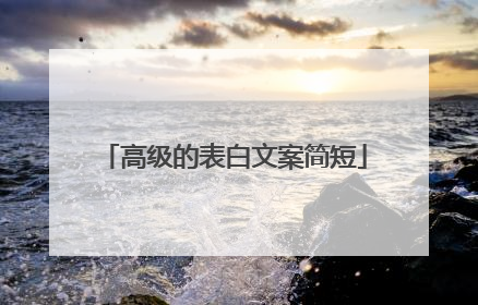 高级的表白文案简短