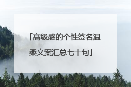高级感的个性签名温柔文案汇总七十句