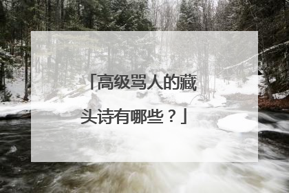 高级骂人的藏头诗有哪些?