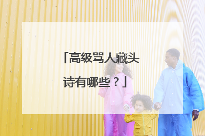 高级骂人藏头诗有哪些?